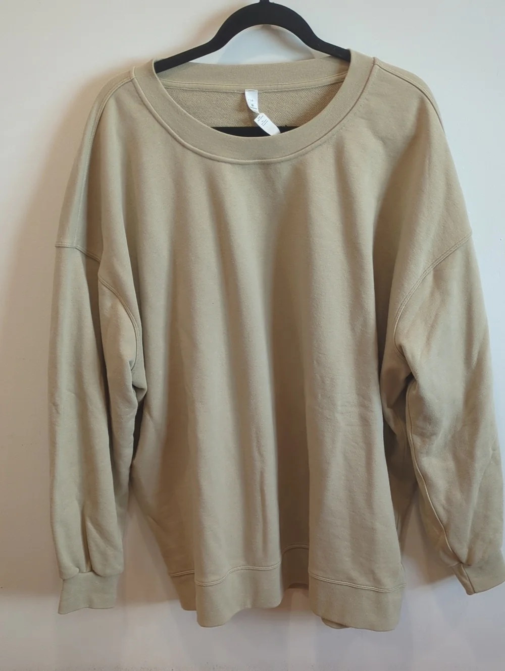 Athleisure Overized Street Minimalist Lululemon Tan Taupe Sweatshirt Size 14 EUC